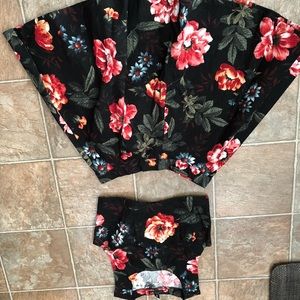 Aqua Top and Skirt set